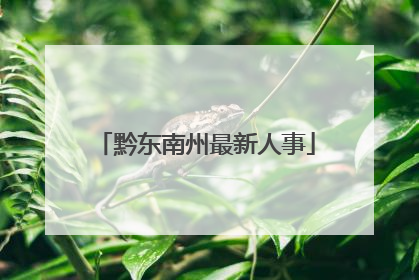 黔东南州最新人事
