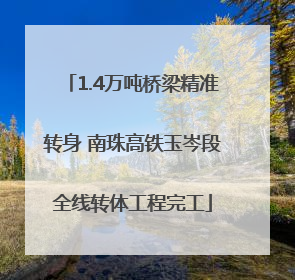 1.4万吨桥梁精准转身 南珠高铁玉岑段全线转体工程完工