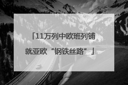 11万列中欧班列铺就亚欧“钢铁丝路”