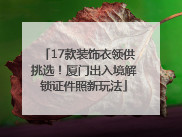 17款装饰衣领供挑选！厦门出入境解锁证件照新玩法