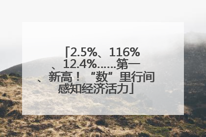 2.5%、116%、12.4%……第一、新高！“数”里行间感知经济活力