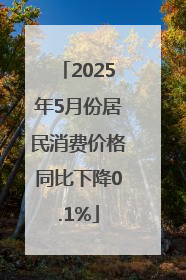 2025年5月份居民消费价格同比下降0.1%