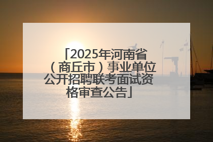 2025年河南省（商丘市）事业单位公开招聘联考面试资格审查公告