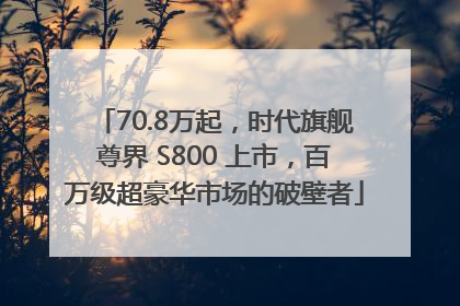 70.8万起，时代旗舰尊界 S800 上市，百万级超豪华市场的破壁者