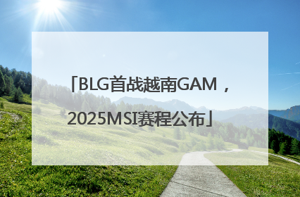 BLG首战越南GAM，2025MSI赛程公布